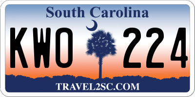 SC license plate KWO224