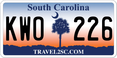 SC license plate KWO226