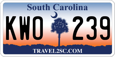 SC license plate KWO239
