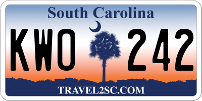 SC license plate KWO242
