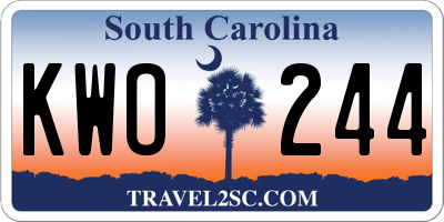 SC license plate KWO244