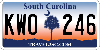 SC license plate KWO246