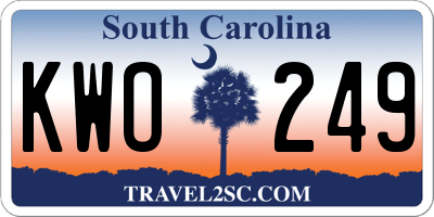 SC license plate KWO249
