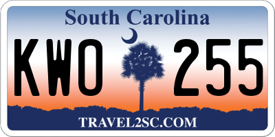 SC license plate KWO255