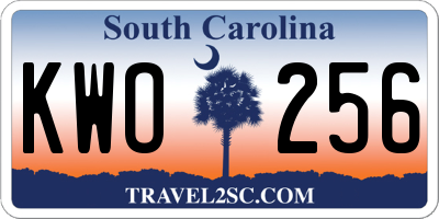 SC license plate KWO256