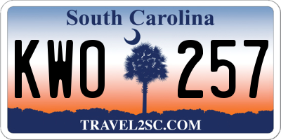SC license plate KWO257