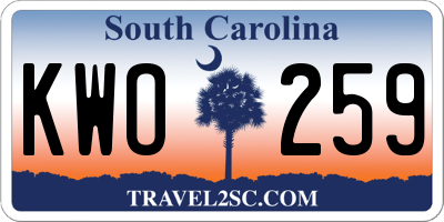 SC license plate KWO259