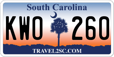 SC license plate KWO260
