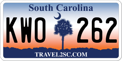 SC license plate KWO262