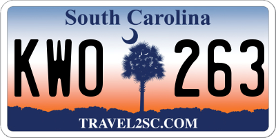 SC license plate KWO263