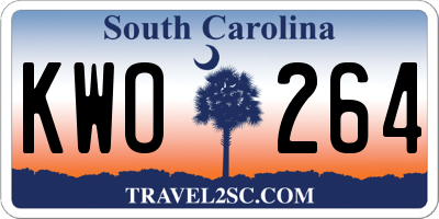 SC license plate KWO264