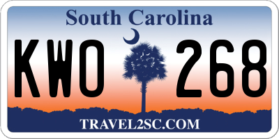 SC license plate KWO268