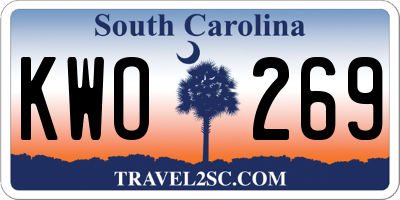 SC license plate KWO269