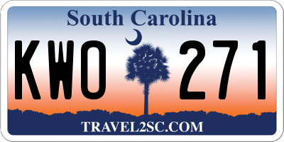 SC license plate KWO271