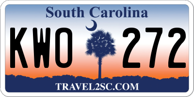 SC license plate KWO272