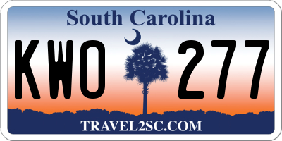SC license plate KWO277