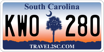 SC license plate KWO280