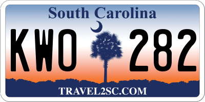 SC license plate KWO282