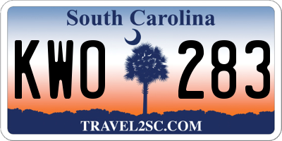 SC license plate KWO283