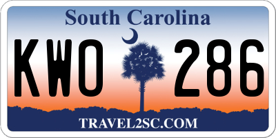 SC license plate KWO286