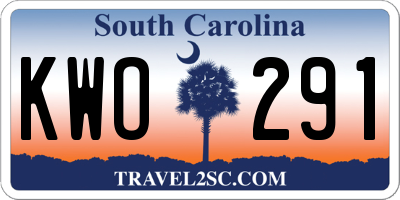 SC license plate KWO291