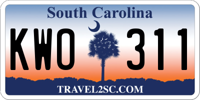 SC license plate KWO311