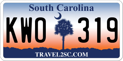 SC license plate KWO319
