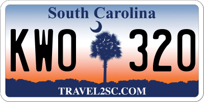 SC license plate KWO320