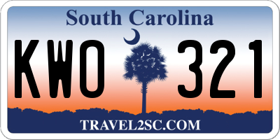 SC license plate KWO321