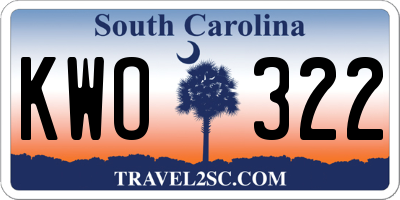SC license plate KWO322