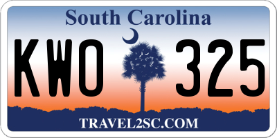 SC license plate KWO325