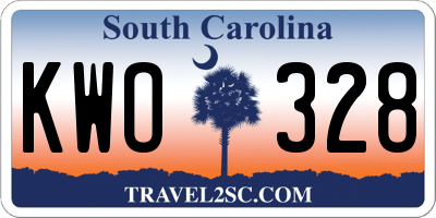 SC license plate KWO328