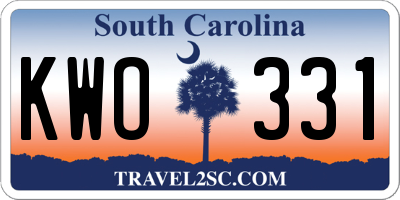 SC license plate KWO331