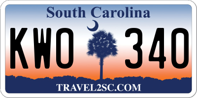 SC license plate KWO340