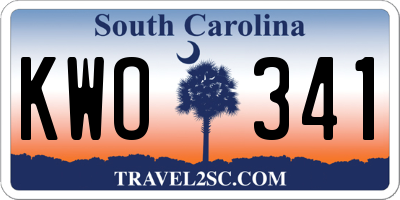 SC license plate KWO341