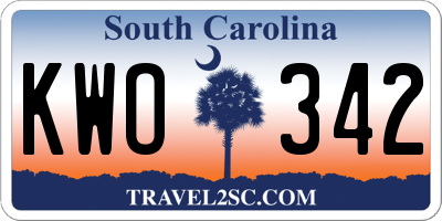 SC license plate KWO342