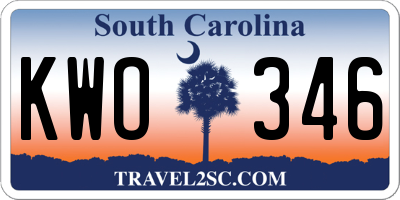 SC license plate KWO346