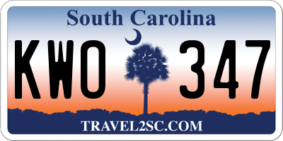 SC license plate KWO347
