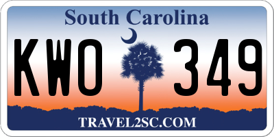 SC license plate KWO349