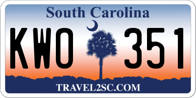SC license plate KWO351