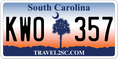 SC license plate KWO357