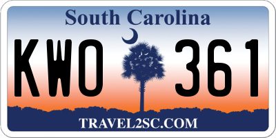 SC license plate KWO361