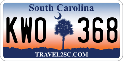 SC license plate KWO368