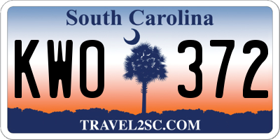 SC license plate KWO372