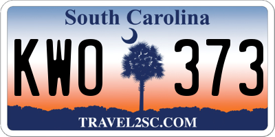 SC license plate KWO373