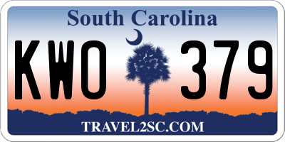 SC license plate KWO379