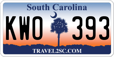 SC license plate KWO393