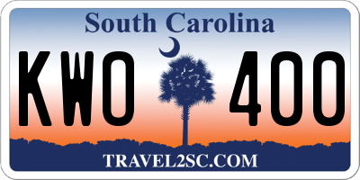 SC license plate KWO400