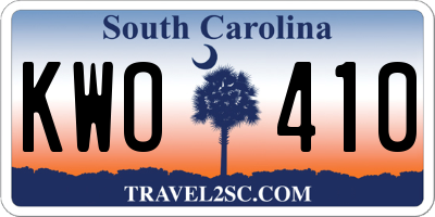 SC license plate KWO410