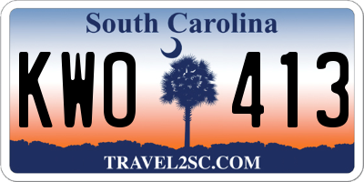 SC license plate KWO413